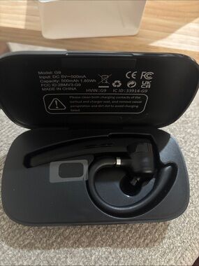 Black Over-Ear Bluetooth Headset with Charging Case